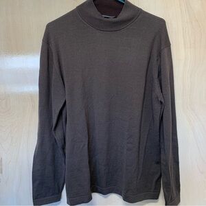 Peruvian Connection Long sleeve Women Medium Brown top wool mock neck